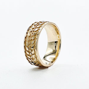 Barley Ring in 14k Yellow or White Gold - Donna Hiebert Artist