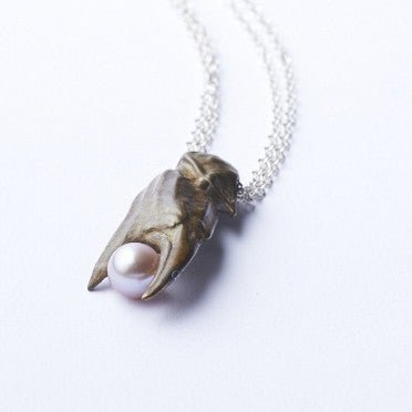 Open Crab Claw Pendant with Pearl - Donna Hiebert Artist